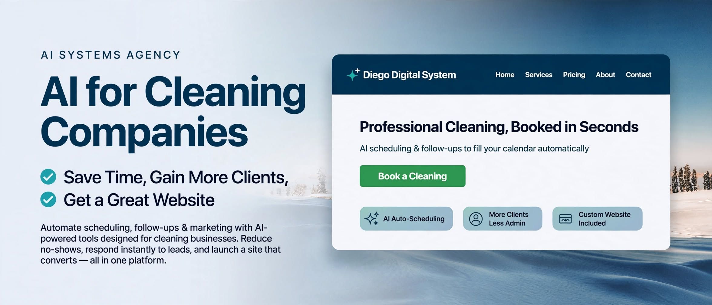 AI for Cleaning Companies — Diego Digital Systems hero
